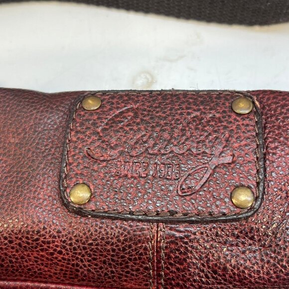 Scully Leather Waist Bag Fanny Pack Burgundy Adjustable Strap Vintage Classic - Picture 2 of 2